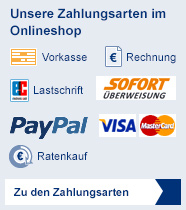 Unsere Zahlungsarten im Onlineshop
