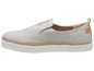 Graue Slip-on-Sneaker mit Espadrillesohle.