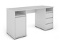 Weißer Schreibtisch mit Schublade und Schrank