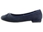 Dunkelblaue Ballerinas aus Wildleder mit Schleife.