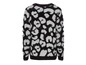 Schwarzer Pullover mit Leopardenmuster