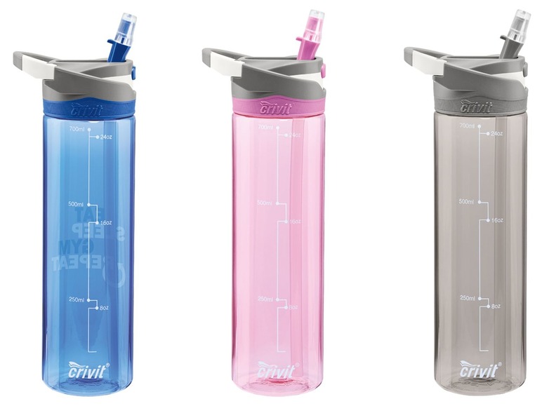 Gehe zu Vollbildansicht: CRIVIT® Trinkflasche, 0,7 l Fassungsvermögen, ausklappbares Mundstück, BPA frei - Bild 1