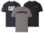 Drei T-Shirts mit Caterpillar-Logos