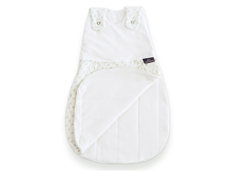 Ein weißer Schlafsack mit einem Muster von Dreamland.