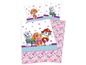 Bettwäsche mit Paw Patrol und Blumenmuster.