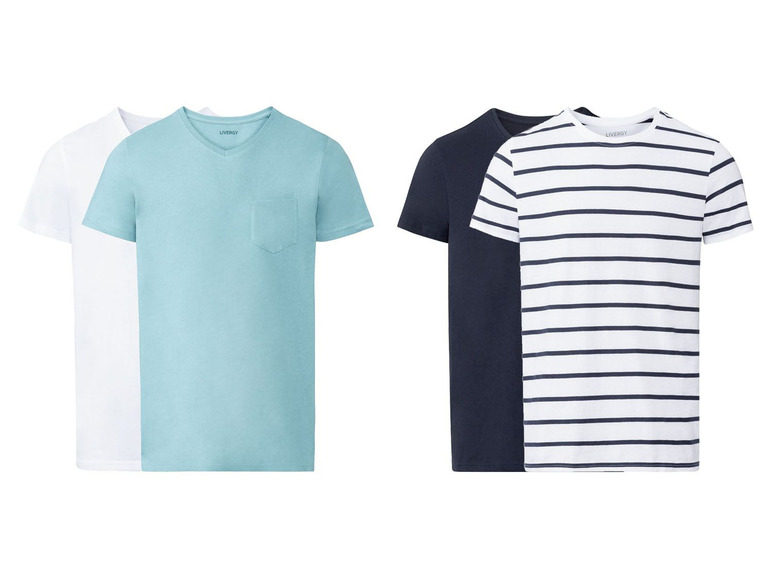 Gehe zu Vollbildansicht: LIVERGY® T-Shirts Herren, 2 Stück, aus reiner Baumwolle - Bild 1
