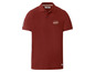 Rotes Poloshirt mit 'Genuine'-Logo.