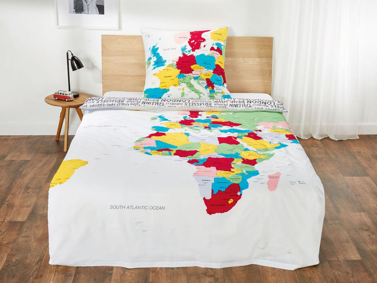 Gehe zu Vollbildansicht: MERADISO® Renforcé Bettwäsche, 135 x 200 cm, mit Knopfleiste, aus reiner Baumwolle - Bild 10