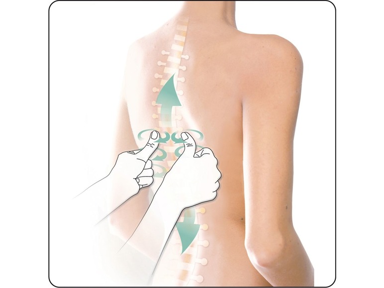 Illustration einer Massagetechnik für den Rücken.
