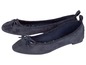 Zwei Paar dunkelblaue Ballerinas mit Schleifen.