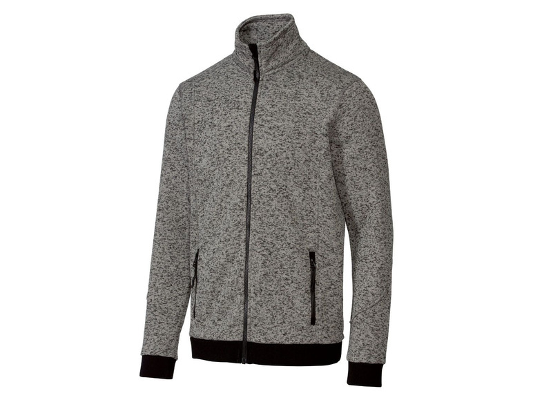 Eine graue Fleecejacke mit Reißverschluss