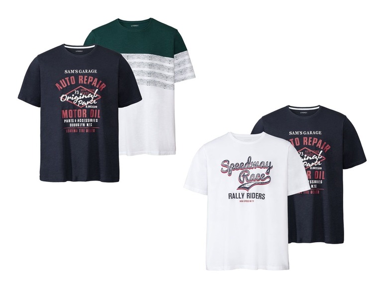 Gehe zu Vollbildansicht: LIVERGY® T-Shirt Herren, 2 Stück, mit legerem Schnitt und Rundhals, aus reiner Baumwolle - Bild 1