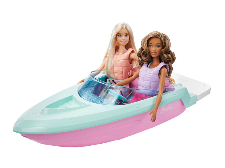 Gehe zu Vollbildansicht: Barbie Puppen mit Fahrzeug und Boot / Puppe mit Einhorn - Bild 4