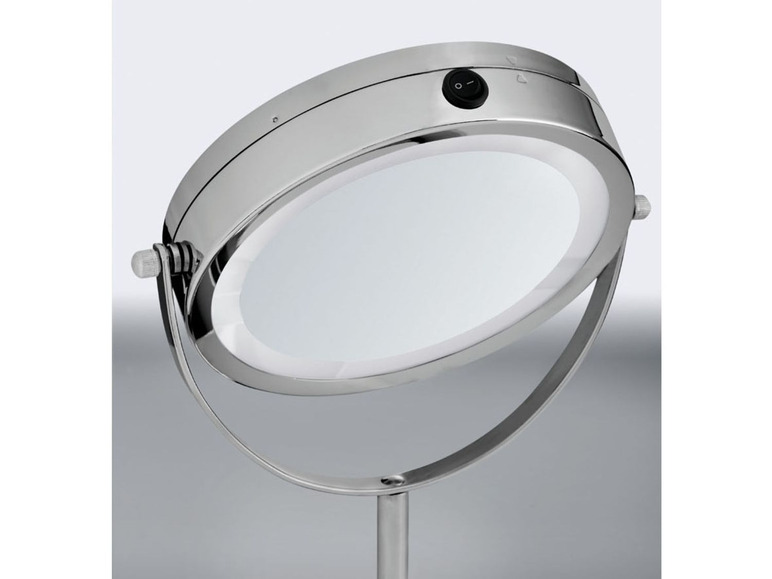 Gehe zu Vollbildansicht: MIOMARE® LED-Kosmetikspiegel, Rand mit LED-Licht, drehbarer Spiegel, 5-fache Vergrößerung - Bild 8