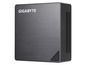 Ein grauer Gigabyte Mini-PC mit gebürstetem Metall-Finish.