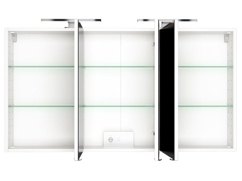 Gehe zu Vollbildansicht: HELD Spiegelschrank »Faro«, mit 2 Spiegeltüren, LED-Aufbauleuchte - Bild 21