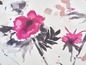 Aquarell Blumenmuster mit rosa und grauen Blumen