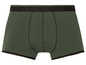Grüne Boxershorts mit schwarzem Bund.