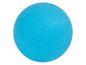Ein blauer Stressball mit strukturierter Oberfläche.