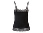 Schwarzes Tanktop mit Spitze.