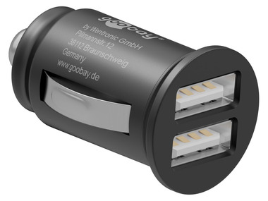Goobay Dual USB-Autoladegerät, 4,8 A. schwarz