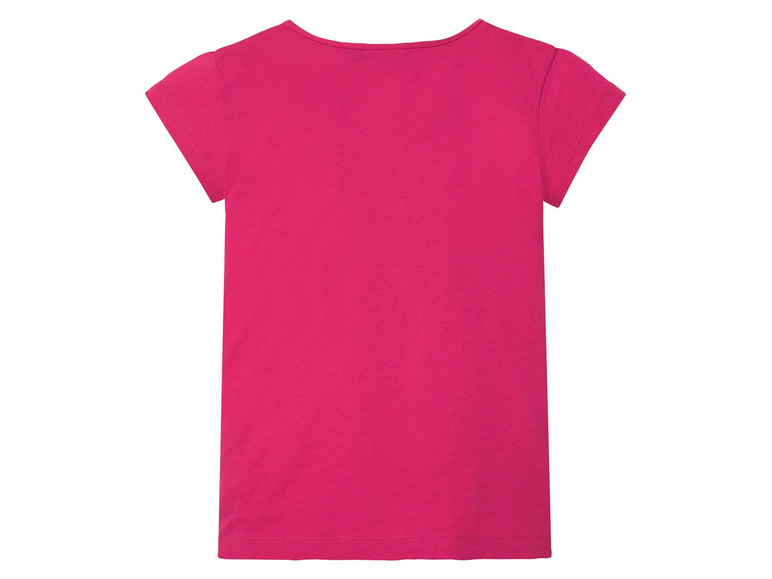 Ein rosa T-Shirt mit kurzen Ärmeln.