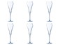 Sechs Gläser für Champagner oder Prosecco.