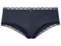 Dunkelblaue Unterhose mit Spitze.