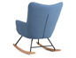 Blauer Schaukelstuhl mit Holzbeinen