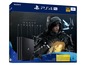 PlayStation 4 Pro Konsole mit 1 TB Speicherplatz, Death Stranding Spiel und Controller in Jet-Schwarz.