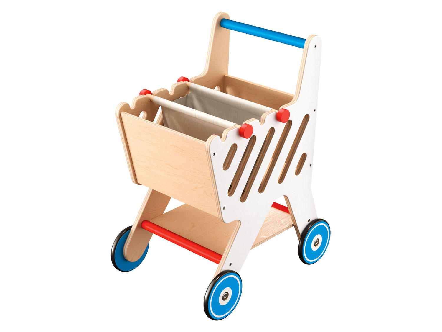PLAYTIVE® Kinder Einkaufswagen inkl Tasche 2-teilig Wagen 