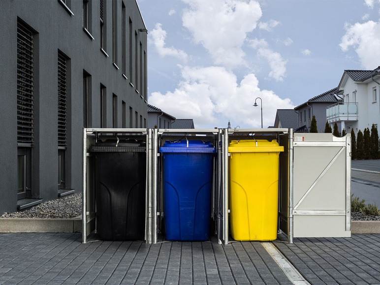 Gehe zu Vollbildansicht: HIDE Dänemark Mülltonnenbox, für Mülltonnen bis 240 Liter, mit Tür und Klappdeckel - Bild 6