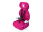 Ein rosa Kindersitz mit Punkten und einem Feen-Motiv.