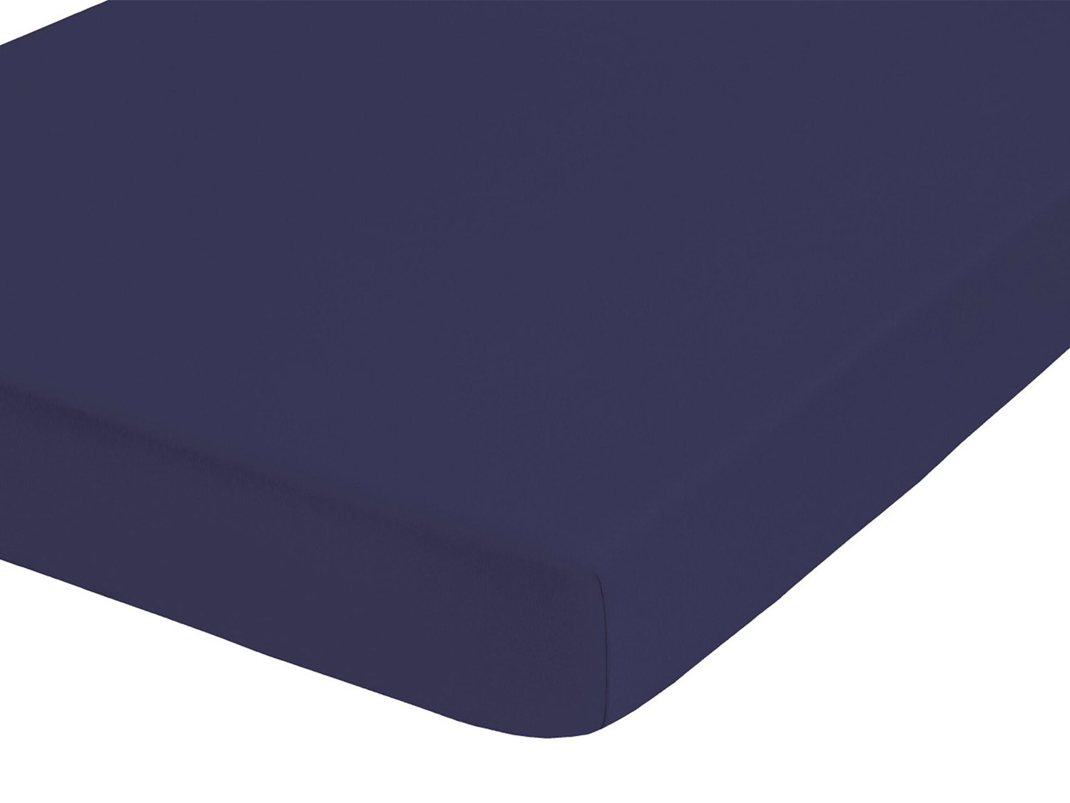 BIBERNA Premium Jersey-Elasthan Spannbettlaken (Marine, 90 - 100 x 200 cm) – Bild 2 von 3