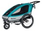 Ein Qeridoo Sportrex 1 Fahrradanhänger für Kinder.