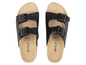 Zwei Paar schwarze Sandalen mit Schnallen der Marke Natural Walk.
