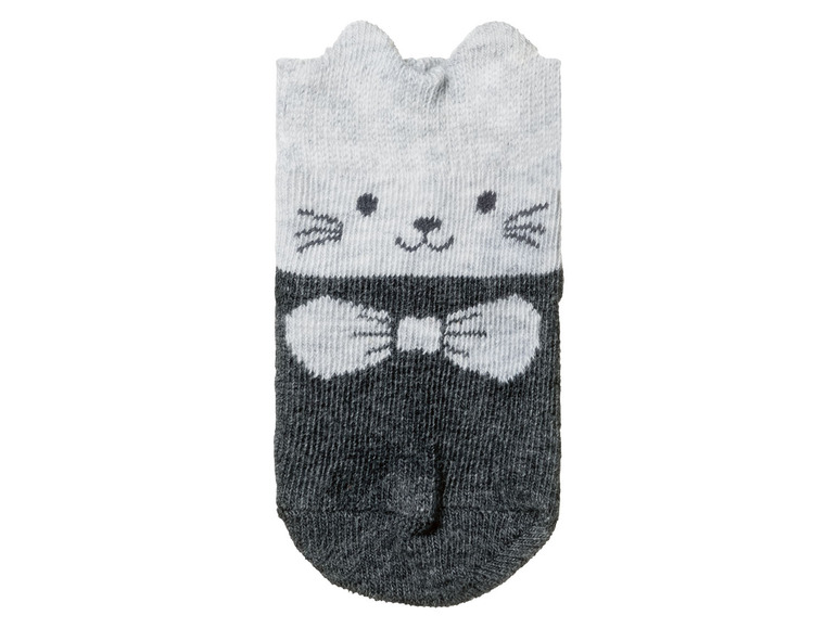 Graue Socken mit Katzenmotiv