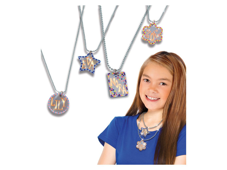 Gehe zu Vollbildansicht: LENA® Metal Jewelry, mit Gravurgerät, 6 Metall-Anhänger mit Kette, ab 8 Jahren - Bild 2