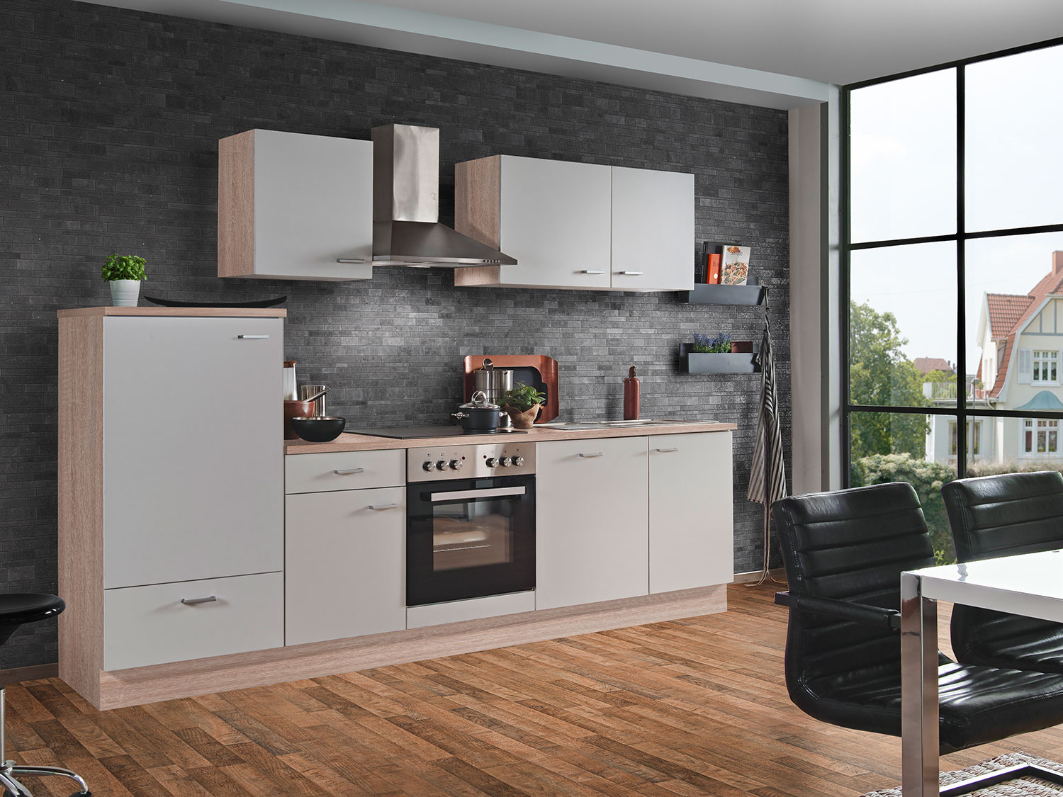 Menke Küchenblock Classic Leerblock 270/280/300/310cm (frei Bordsteinkante, Weiss, 280 cm) | 04039354094850