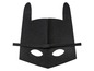 Eine schwarze Batman-Maske mit Gummiband.