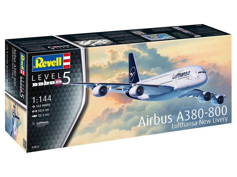 Gehe zu Vollbildansicht: Revell Modellbausatz »Airbus A380-800 Lufthansa New Livery«, Flugzeug, ab 13 Jahren - Bild 10