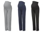 Drei Schwangerschaftshosen in Grau, Dunkelblau und Schwarz.
