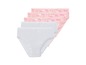 Sortiment Mädchenunterwäsche: Weiß und Rosa mit Muster.