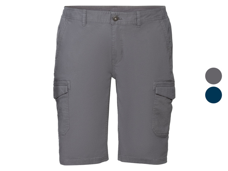 Graue Cargo-Shorts mit Taschen.