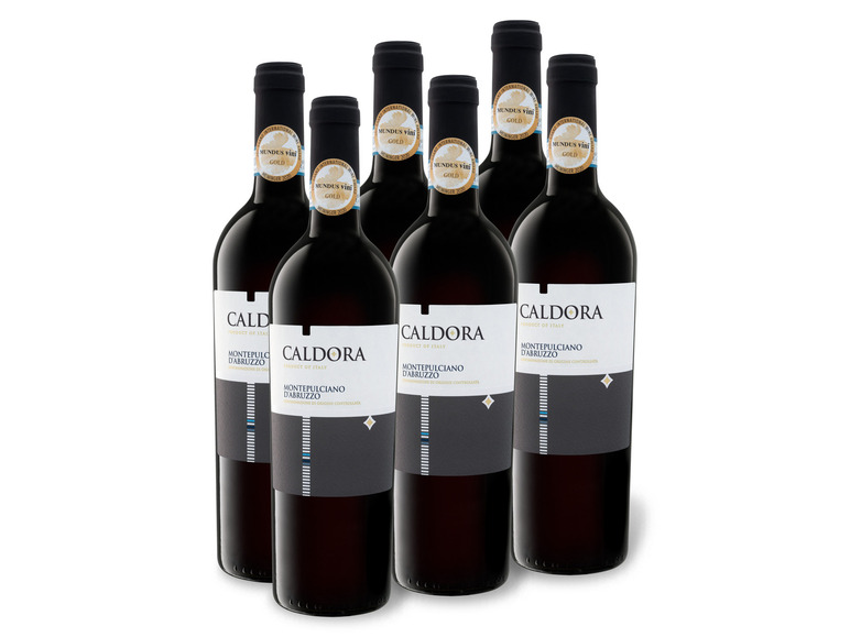 Caldora d\'Abruzzo trocken, DOC 0,75-l-Flasche Weinpaket Rotwein Montepulciano 6 x