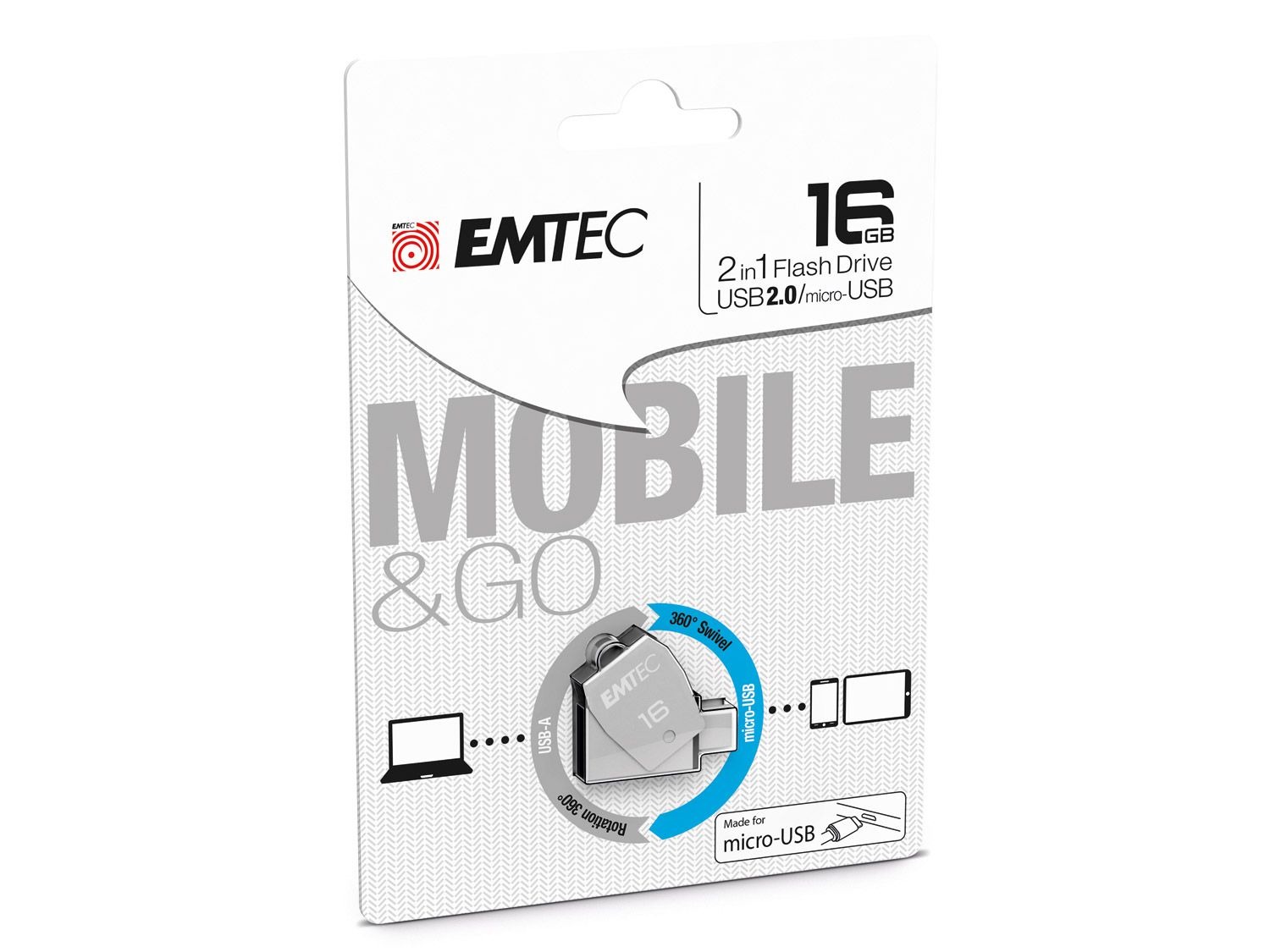 Emtec Dual USB 2.0 micro-USB T250 Stick