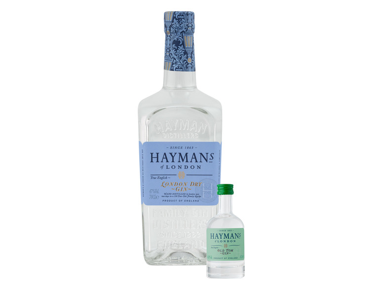 Gehe zu Vollbildansicht: Hayman's London Dry Gin 47% Vol + 5cl Old Tom Gin 41,4% Vol - Bild 1
