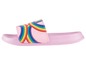 Rosa-farbene Slipper mit Regenbogen-Druck