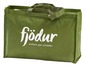 Grüne Fjodor-Tasche mit dem Text 'einfach gut schlafen'.