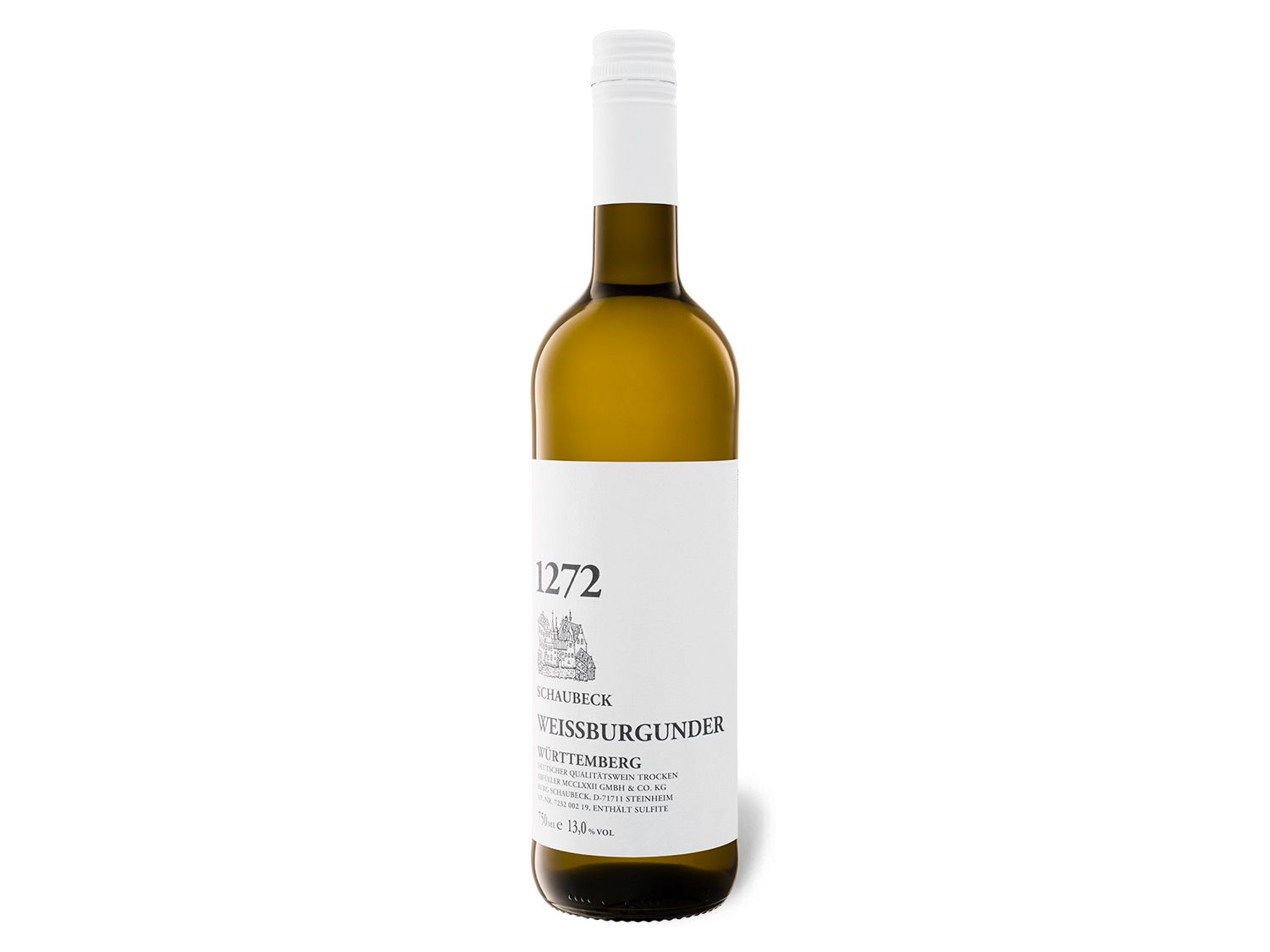 Schaubeck 1272 Weißburgunder Württemberg QbA trocken, Weißwein 2021